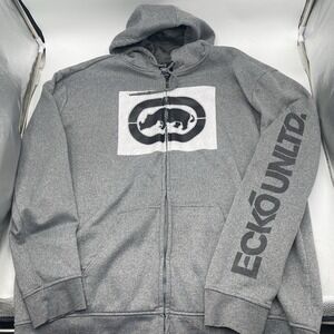 VintageY2K Ecko UNLTD Gray 3XL Zip Up Unisex  Logo sweatshirt Jacket Big&Tall